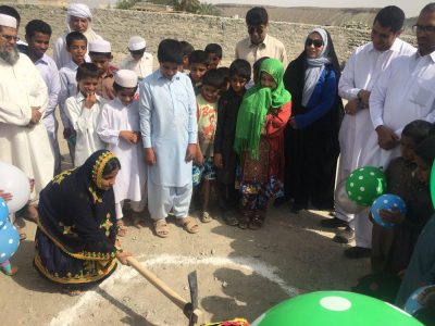 مراسم کلنگ زنی مدرسه آبی آسمانی روستای جوکان از توابع بنت  نیکشهر